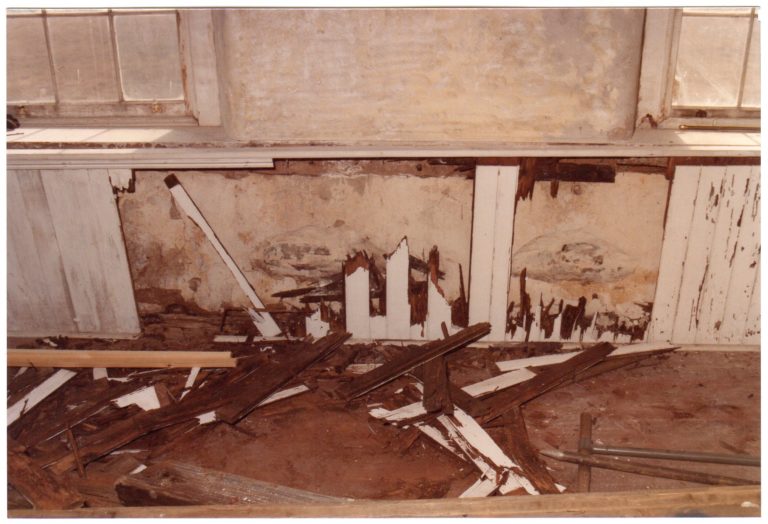 Wainscoting that could not be saved, 1984