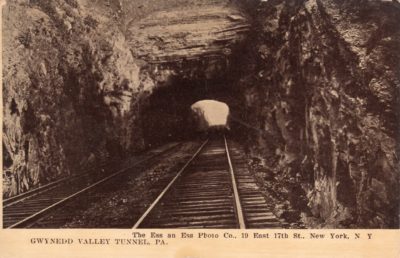 4500_210_Gwynedd Valley PA Postcard_Gwynned Valley P and R Railroad Tunnel