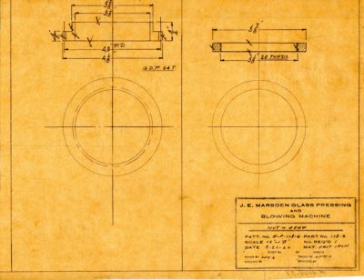 Marsden Glass Machinery Dwg #4128_31 Nut & Gear 9_26_1922