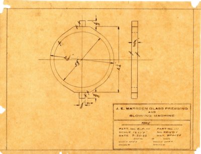 Marsden Glass Machinery Dwg #4128_37 Yoke 9_26_1922