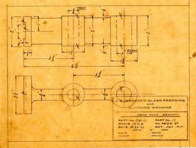 Marsden Glass Machinery Dwg #4128_48 Chuck Drive Bracket 10_25_1922