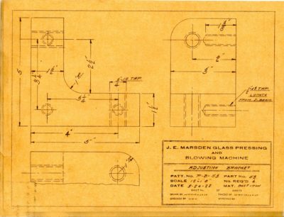 Marsden Glass Machinery Dwg #4128_52 Adjusting Bracket 3_24_1922