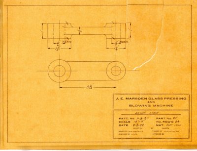 Marsden Glass Machinery Dwg #4128_58 Slide Link 2_2_1922